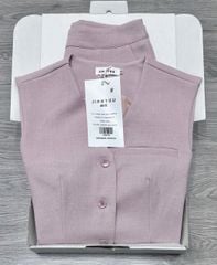 TB8282-Set áo kiểu Vest phối nắp túi, quần short Tím