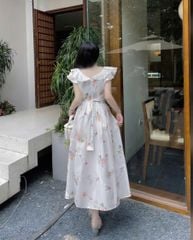 VGU0282-Đầm hoa thêu CC Trắng