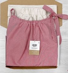 TQ4273-Set áo caro nhí cột dây vai, quần suông phối ren Kem