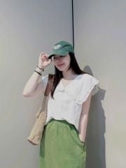 KS5119-Set áo phối cổ thủy thủ, CV linen Xanh