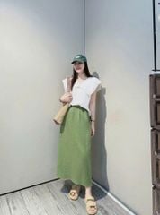 KS5119-Set áo phối cổ thủy thủ, CV linen Xanh