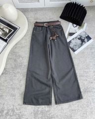 TB8208-Quần jean suông đính charm + Nịt (xám)
