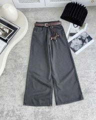 TB8208-Quần jean suông đính charm + Nịt (xám)