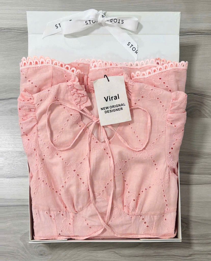 VRA0622 ĐẦM REN HỒNG