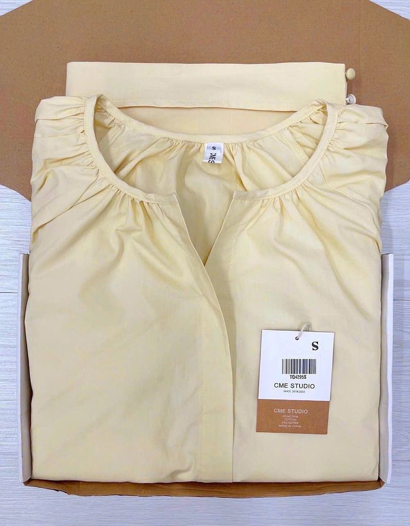 TQ4295-Set áo tay lỡ, quần short Vàng Nhạt