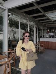 TQ4295-Set áo tay lỡ, quần short Vàng Nhạt