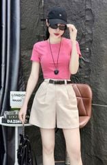 SKY8389 Set áo thun Hồng, quần short + đai