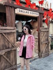 TB8313-Set áo sơ mi Hồng thêu ngựa+áo thun 3lỗ+quần short Đen +nịt