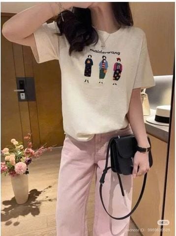TUN0269 Áo thun in Maiderwang hình 3 cô gái Đỏ