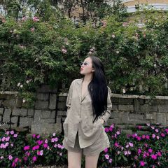 VRA0637-Set áo tay dài cổ vest, quần short