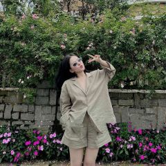 VRA0637-Set áo tay dài cổ vest, quần short
