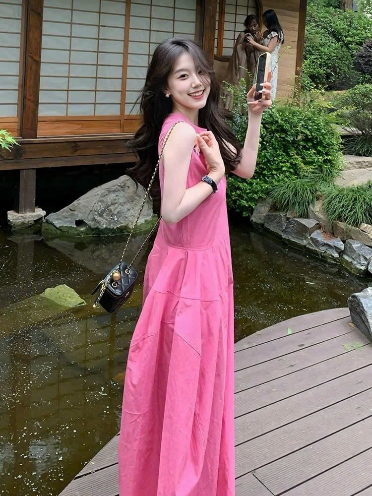 VGU0411-Đầm suông Hồng