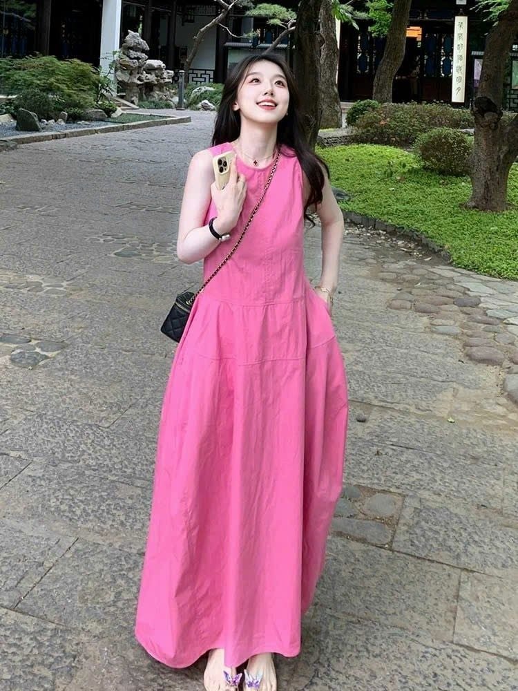 VGU0411-Đầm suông Hồng