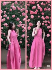 VGU0411-Đầm suông Hồng