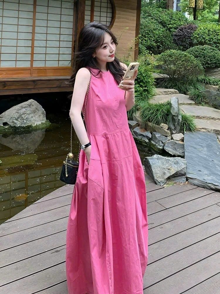 VGU0411-Đầm suông Hồng