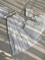 TB8455-Chân váy xô thêu Trắng