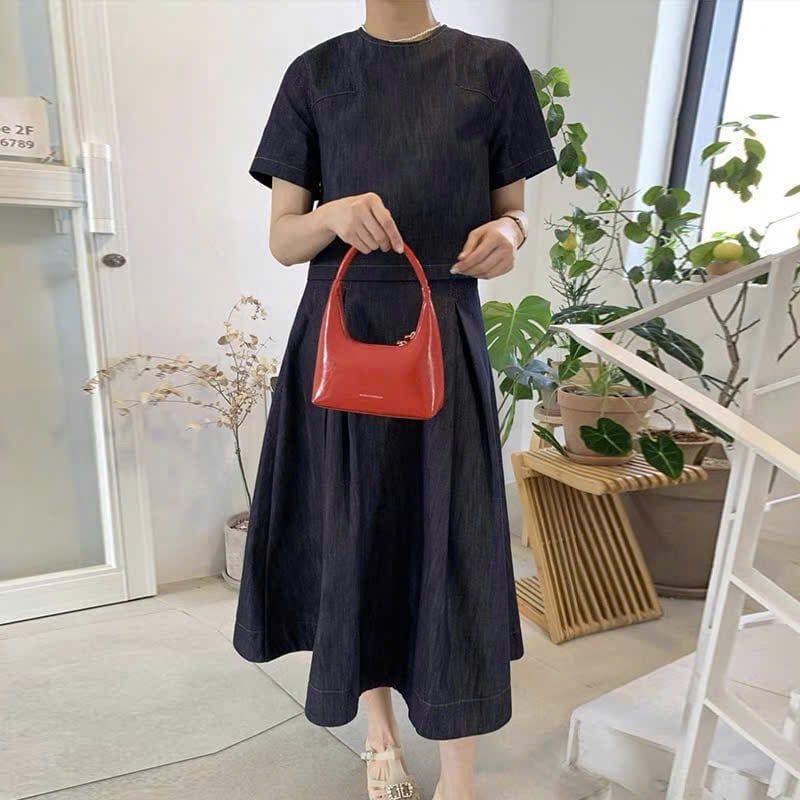 KS0872-Set jean, áo phối nút sau lưng+CV xòe CC