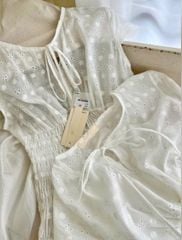 VGU0471-Đầm kate  thêu Trắng
