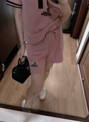 VGU0478-Set áo phối viền số 31, quần short thêu chữ Hồng