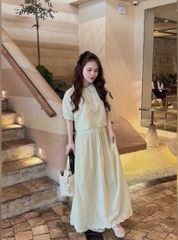 VGU0521 - SET ÁO VIỀN LƯỢN SÓNG + CHÂN VÁY DÀI