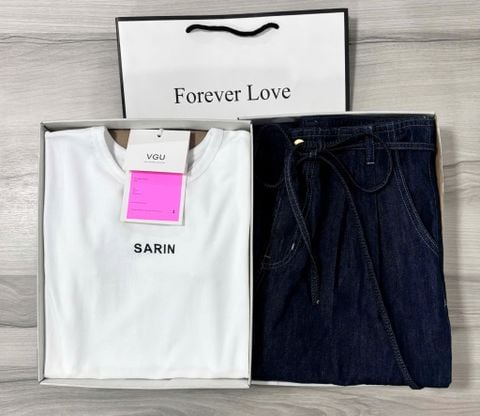 VGU0532 SET ÁO TRẮNG SARIN + QUẦN DÀI