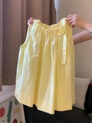 VRA0651 Set áo sát nách, CV hoa tầng (Vàng)