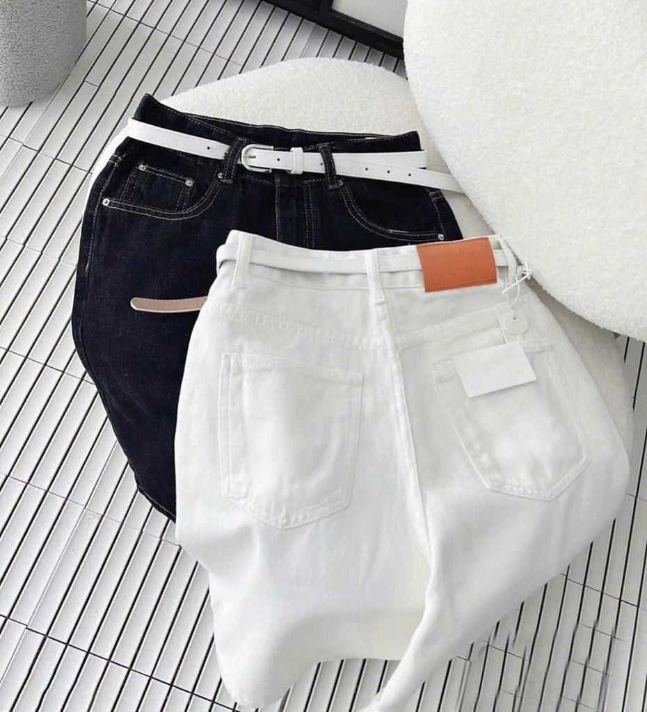 TB8249 QUẦN JEAN NGỐ KÈM NỊT (XANH ĐEN)