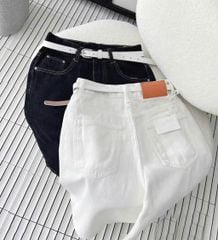 TB8248 QUẦN JEAN NGỐ KÈM NỊT ( TRẮNG KEM )