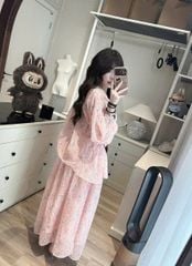 TB8552 SET HOA + CV DÀI ( HỒNG CAM)