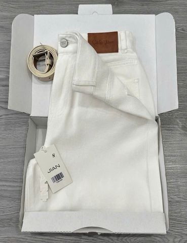 TB8248 QUẦN JEAN NGỐ KÈM NỊT ( TRẮNG KEM )