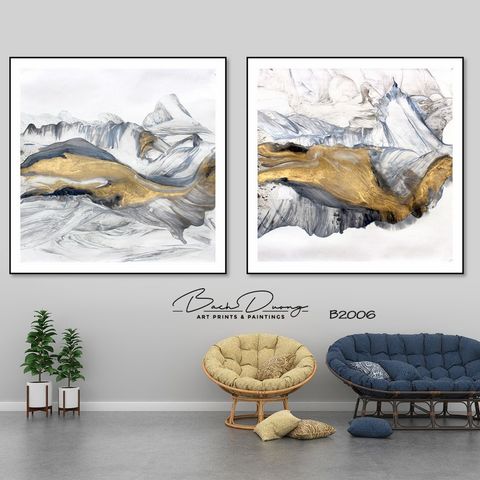  Bộ 2 tranh trừu tượng vuông B2006 