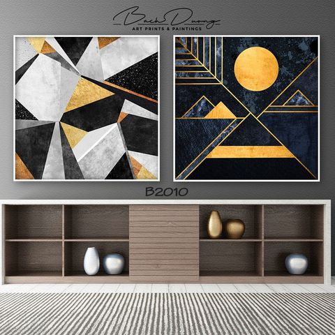  Bộ 2 tranh trừu tượng vuông B2010 