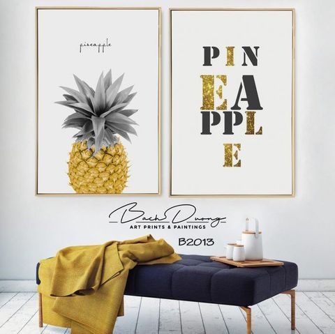 Bộ 2 tranh quả dứa B2013 