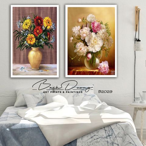  Bộ 2 tranh hoa tĩnh vật B2029 