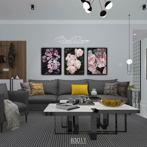  Bộ 3 chùm hoa hồng đẹp B3011 