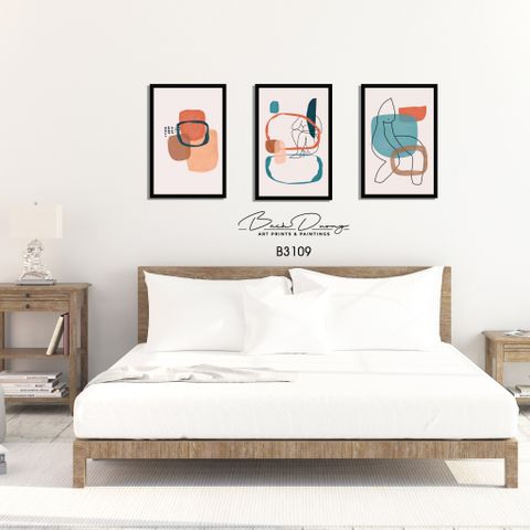  Bộ 3 tranh trừu tượng trang trí đẹp B3109 