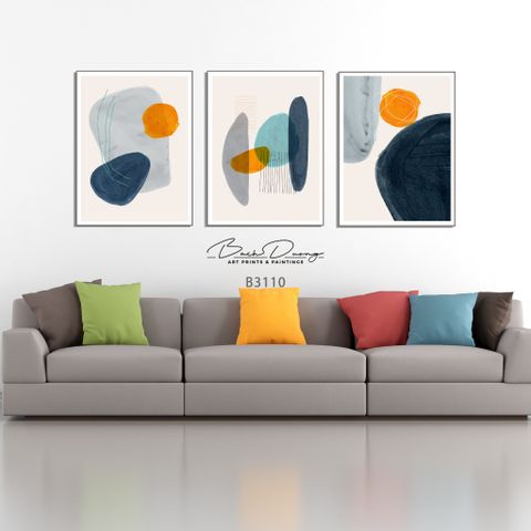  Bộ 3 tranh trừu tượng trang trí đẹp B3110 