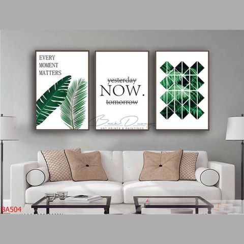  Bộ 3 Tranh dọc về Lá cây BA504 