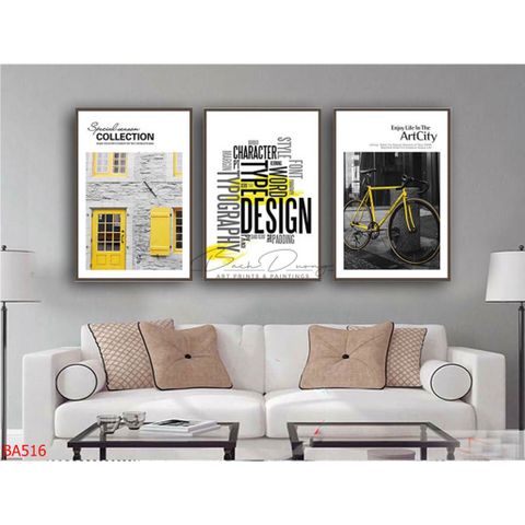  Bộ 3 Tranh trang trí hiện đại BA516 