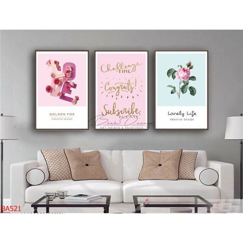  Bộ 3 bức Tranh trang trí hiện đại BA521 