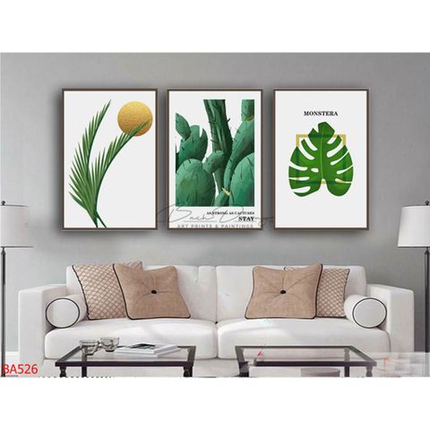  Bộ 3 bức tranh Lá cây BA526 