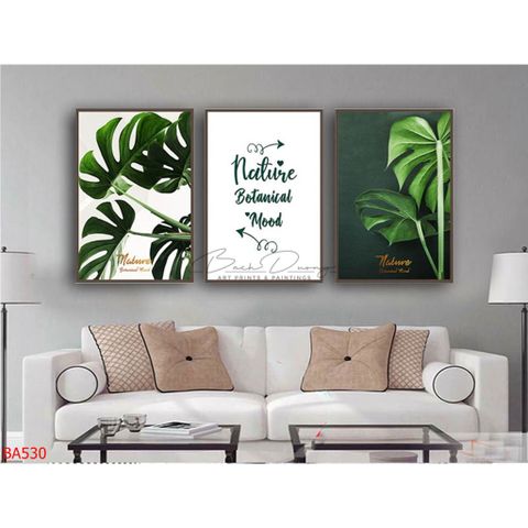  Bộ 3 bức tranh Lá cây BA530 
