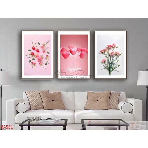  Bộ 3 bức tranh Hoa hồng BA531 