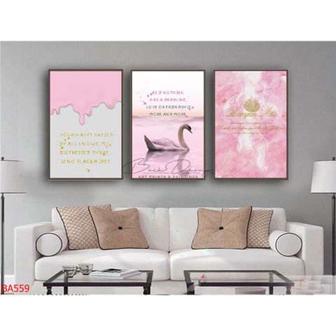  Bộ 3 bức tranh Thiên nga BA559 