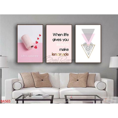  Bộ 3 bức tranh Quote về cuộc sống BA565 