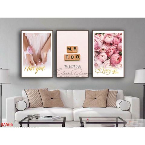  Bộ 3 bức tranh I LOVE YOU BA566 