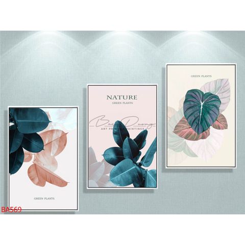  Bộ 3 bức tranh Lá cây BA569 