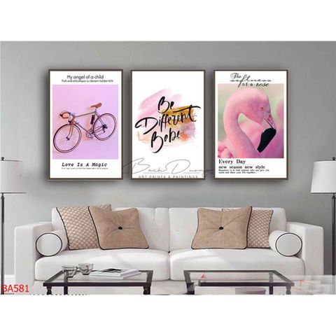  Bộ 3 bức tranh Quote cuộc sống BA581 