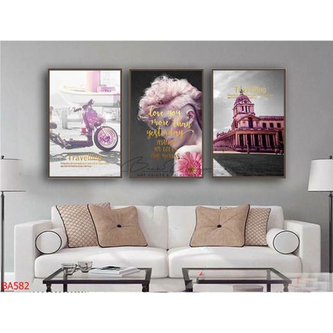  Bộ 3 bức tranh Quote cuộc sống BA582 