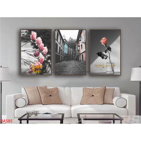  Bộ 3 bức tranh Hoa hồng BA585 